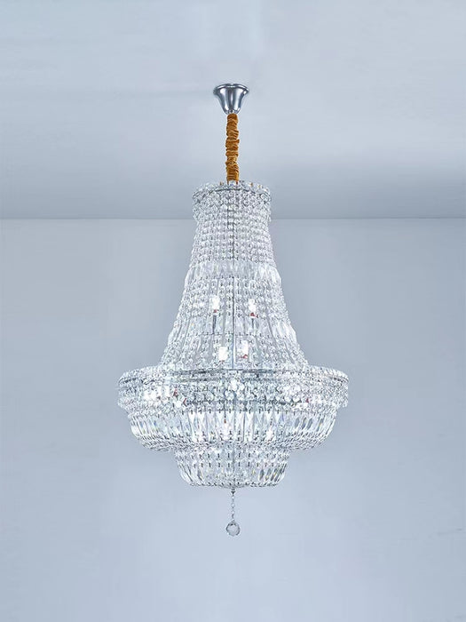Lámpara de araña de cristal de lujo, ligera, moderna, multicapa, extragrande, para sala de estar/comedor/villa