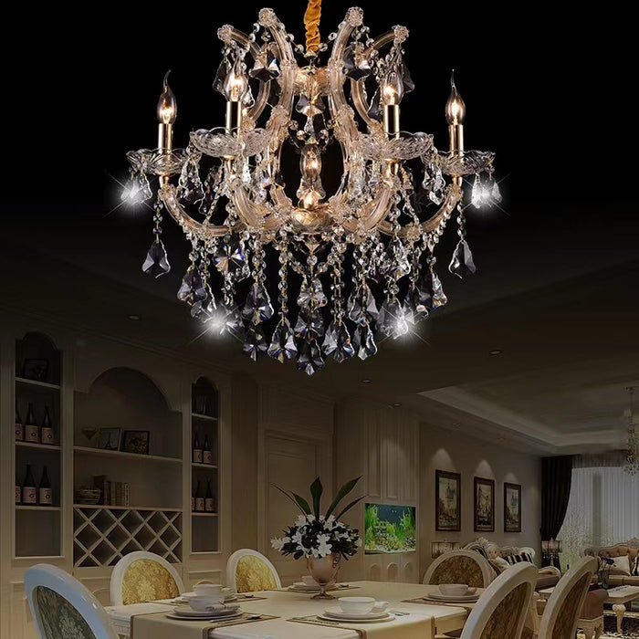 Lampadario di cristallo con candela europea d'atmosfera di lusso, designer creativo per hotel/villa/soggiorno