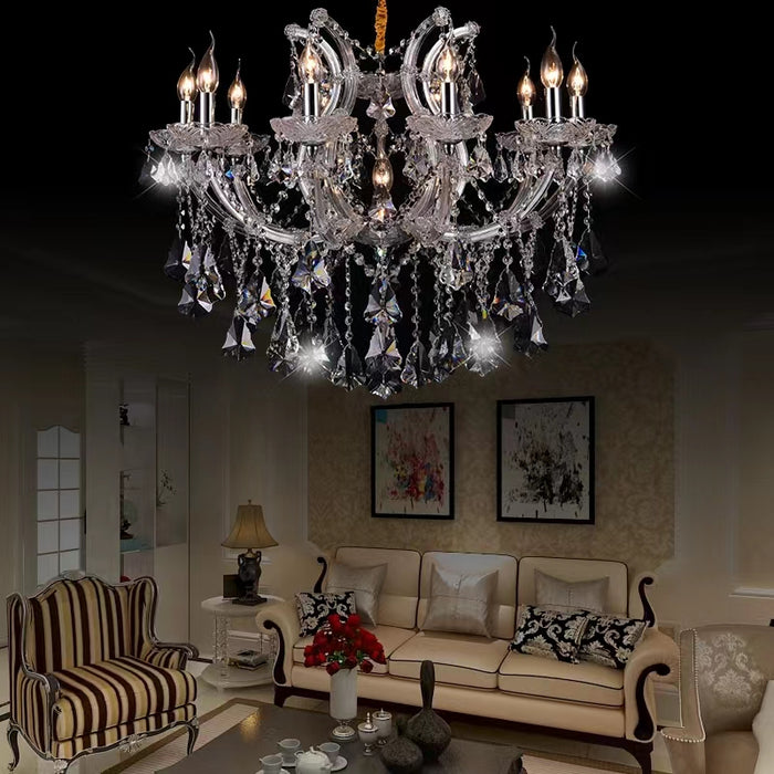Lampadario di cristallo con candela europea d'atmosfera di lusso, designer creativo per hotel/villa/soggiorno