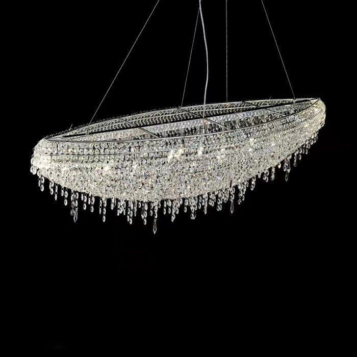 Lampadario di cristallo a forma di barca di lusso di design creativo e leggero per camera da letto/soggiorno/bar/sala da pranzo