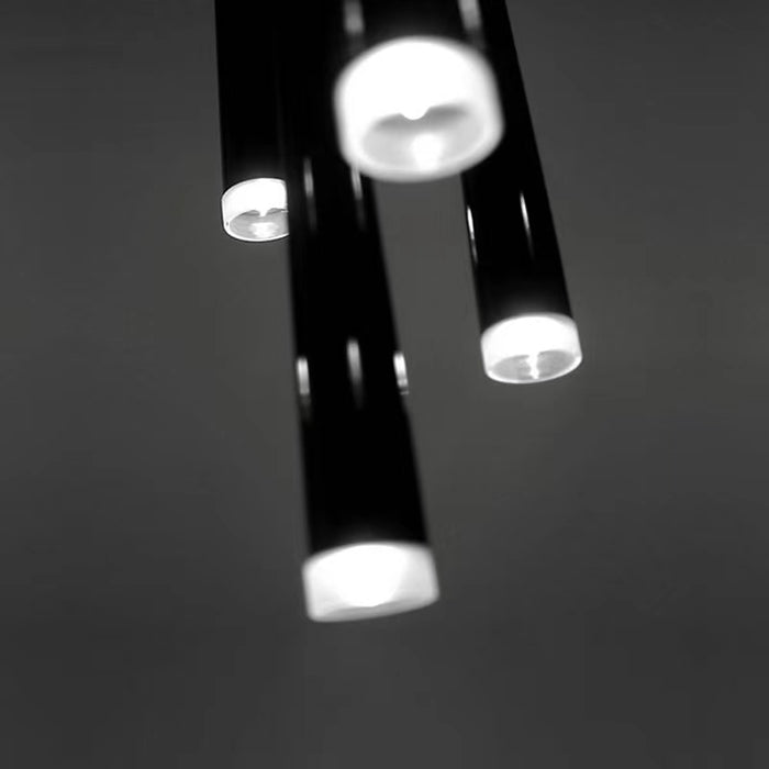 Lámpara de araña larga cónica moderna minimalista para comedor/sala de estar/techo dúplex/escalera de caracol