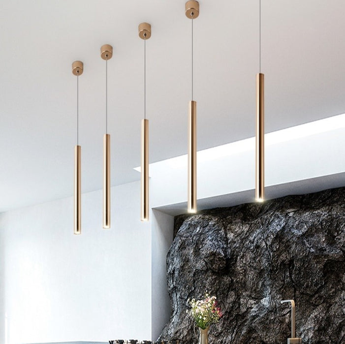 Scandinavian Gold Long Linear Chandelier Dining Pendant for Bar / Kitchen Island / Dining Room