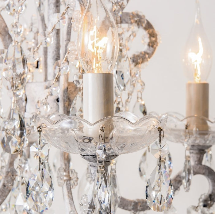Lampadario di cristallo romantico con ciondolo a candela vintage nordico per camera da letto / sala da pranzo / soggiorno