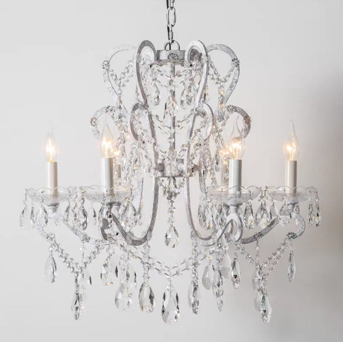 Lampadario di cristallo romantico con ciondolo a candela vintage nordico per camera da letto / sala da pranzo / soggiorno