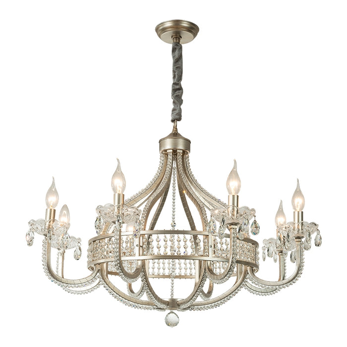 Lampadario a lanterna in ferro con candela vintage nordico di lusso leggero per soggiorno/sala da pranzo/camera da letto