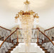 chandelier,chandeliers,extra large,huge,big,staircase,spiral staircase,brass,crystal