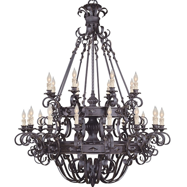 Vintage Iron Simple Candle Art Chandelier for Living Room / Villa / Stairs