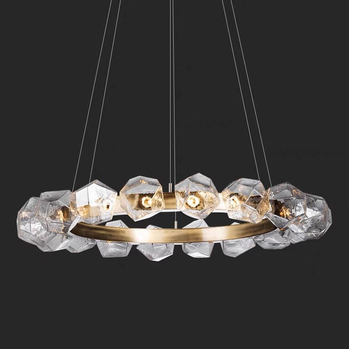 Nordic Minimalist Glass Circle Art Chandelier for Living/Dining Room/Bedroom