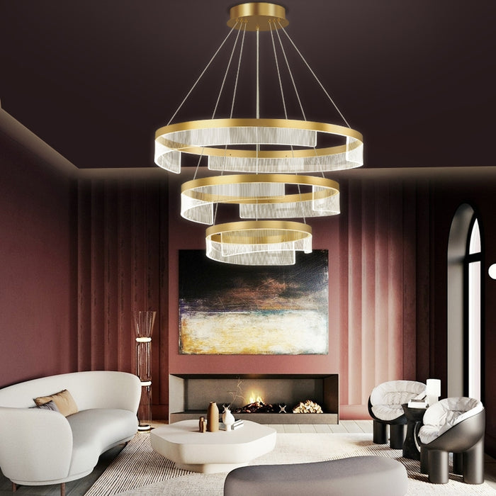 Designer Recommendation Modern Simple Ring Round Crystal Chandelier for Living Room/Bedroom/Dining Room