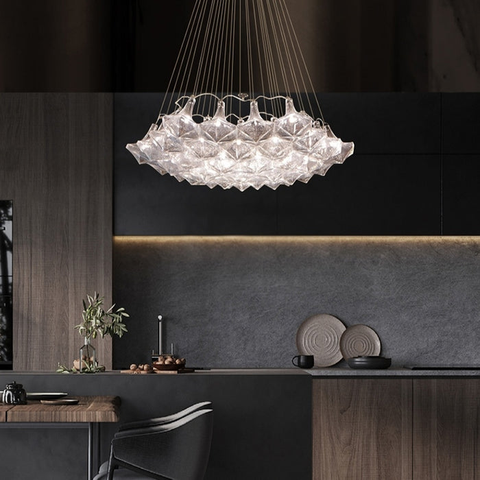 Nuovo lampadario artistico in vetro moderno e minimalista oversize per soggiorno/scale/atrio