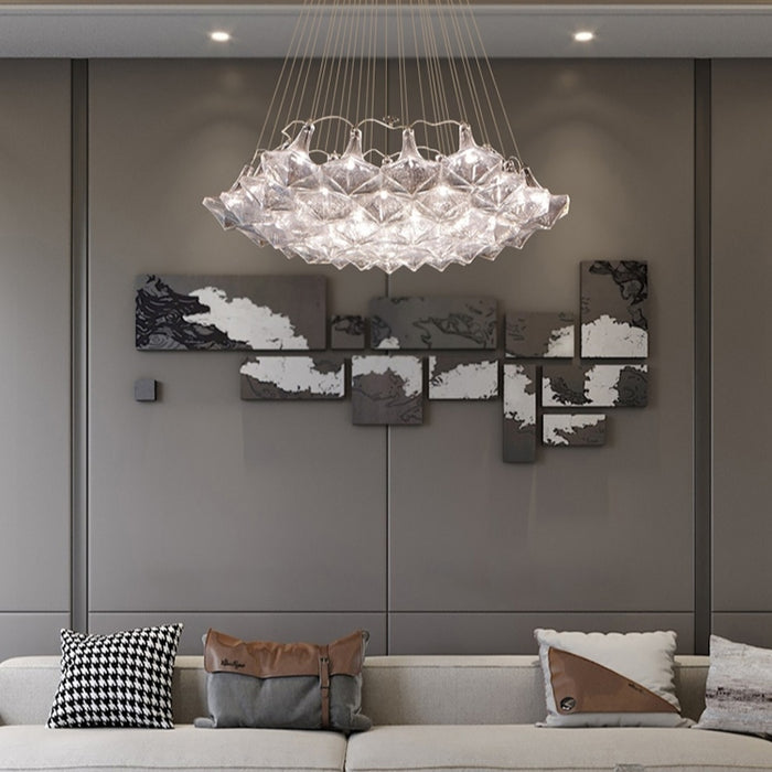 Nuevo Candelabro artístico de cristal minimalista moderno de gran tamaño para sala de estar/escaleras/vestíbulo
