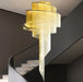 chandelier,chandeliers,metal,iron,stainless steel,spiral,tassel,multier,layers,light fixture,two-story foyer,big,huge,oversize,large,stairs,staircase,chrome,gold,silver