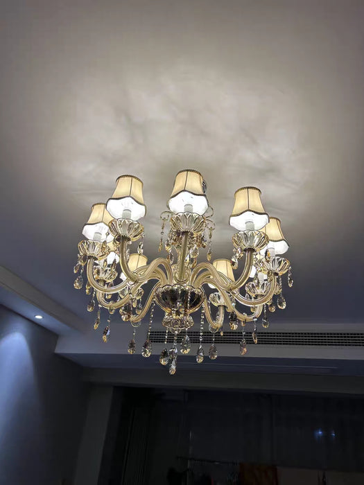 Extra Large Luxury Multi-Tiered Crystal Pendant Chandelier for High-Ceiling Rooms