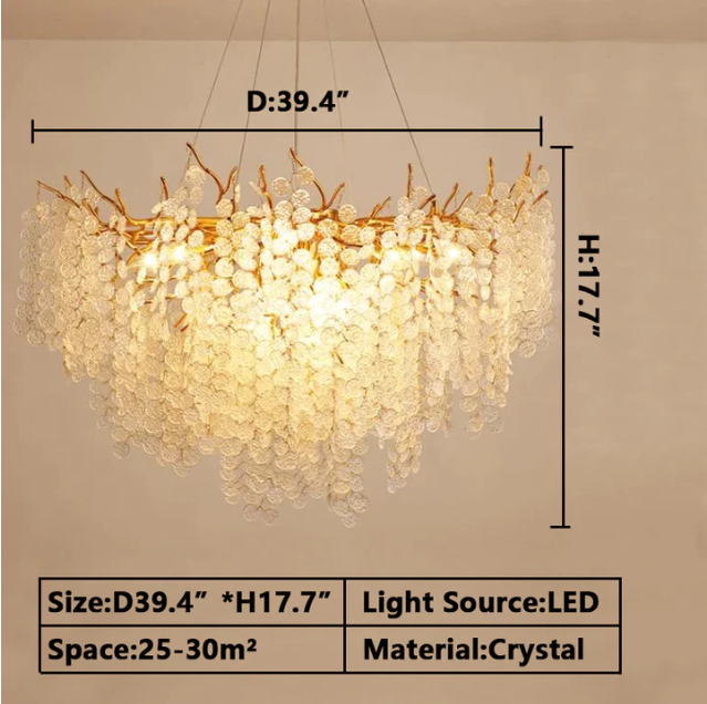Luxury Branches Crystal Frosted Glass Chandelier Designs for Living /Dining Room Elegant Ceiling Light Wall Lamp Home Set