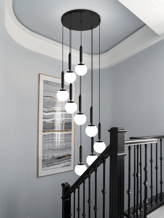 Lámpara colgante larga, minimalista, nórdica, extragrande, para escalera de caracol/habitación con techo alto