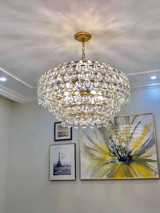 Nuovo lampadario di cristallo a goccia di pioggia moderno per soggiorno/sala da pranzo/camera da letto/bar