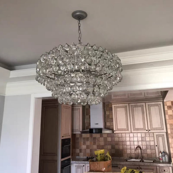 Nuovo lampadario di cristallo a goccia di pioggia moderno per soggiorno/sala da pranzo/camera da letto/bar
