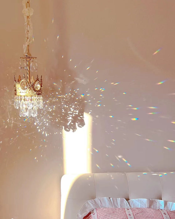 Designer Model Light Luxury Crown Crystal Pendant Chandelier for Bedside/Foyer/Dining Room