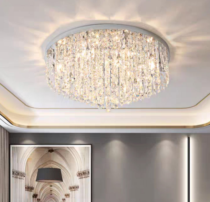 Lámpara colgante de cristal de lujo de gran tamaño para sala de estar/dormitorio