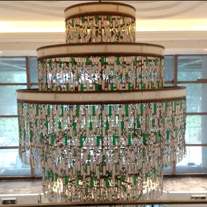 Lampadario in vetro scozzese colorato multi-livello in stile designer vintage per corridoio/soggiorno/foyer