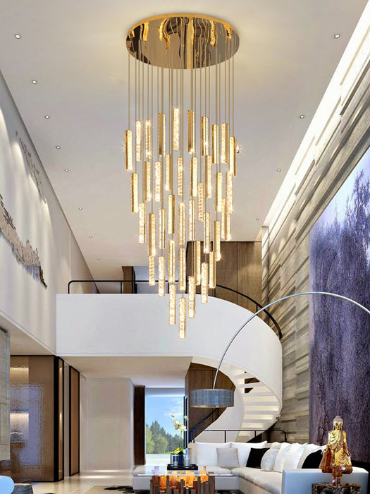 Decorazione moderna extra large per plafoniera in cristallo a spirale per scale/soffitto alto soggiorno/lobby/corridoio dell'hotel