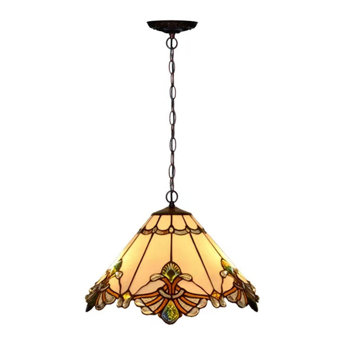 Lampada a sospensione in vetro Tiffany vintage con ombrello multicolore per corridoio/ingresso/soggiorno