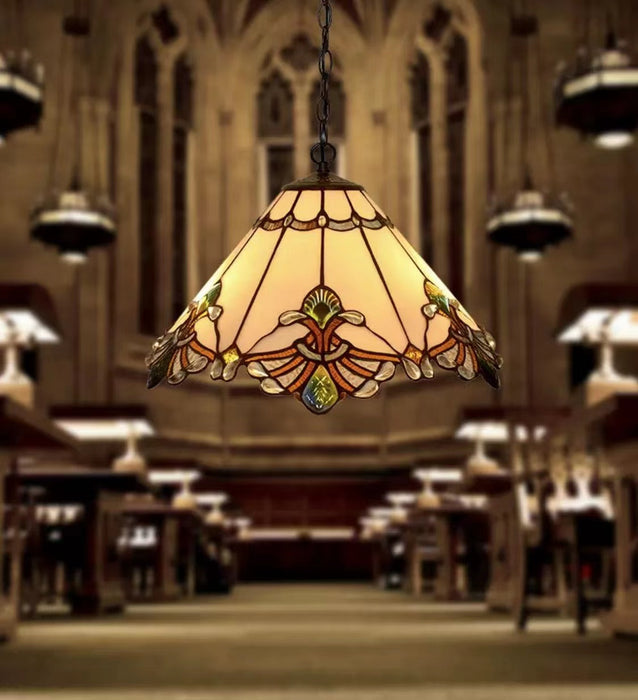Lampada a sospensione in vetro Tiffany vintage con ombrello multicolore per corridoio/ingresso/soggiorno