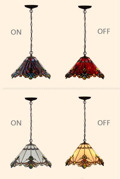 Colgante de cristal con forma de paraguas multicolor Vintage Tiffany para pasillo/entrada/sala de estar