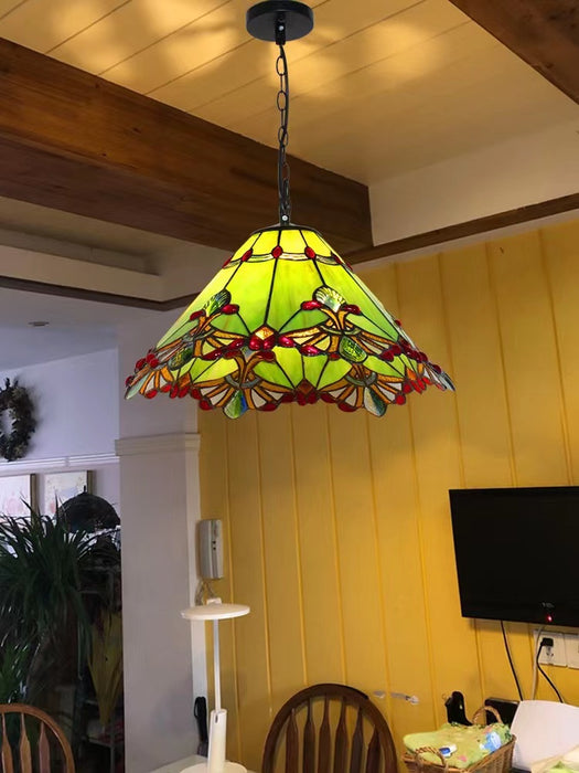 Tiffany Vintage Multi-Color Umbrella Glass Pendant for Hallway/Entryway/Living Room