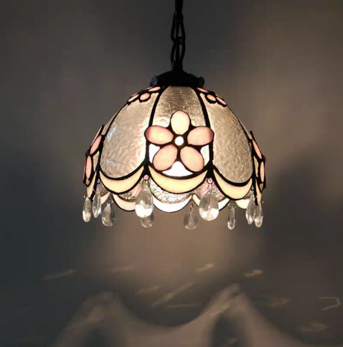 Tiffany Retro Ideas Colorful Glass Umbrella Shape Pendant Chandelier for Living Room/Entryway/Foyer/Hallway