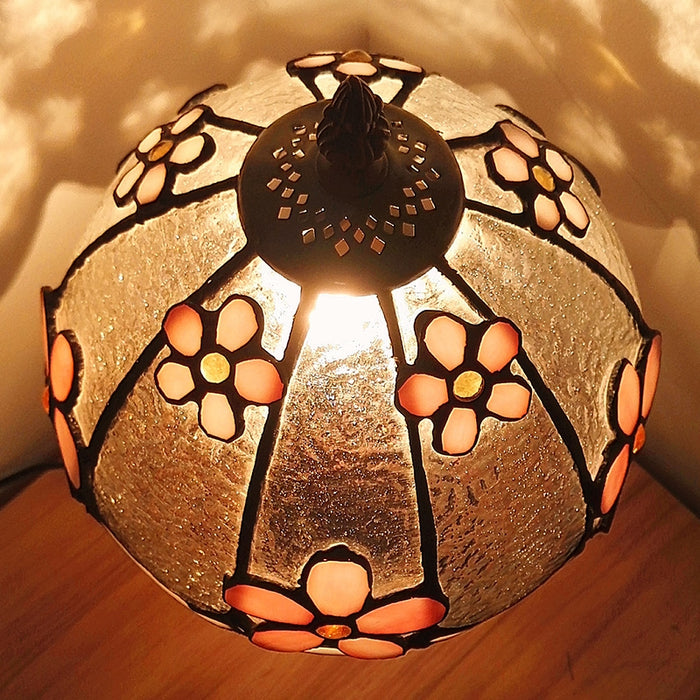 Tiffany Retro Ideas Lámpara colgante con forma de paraguas de cristal colorido para sala de estar/entrada/vestíbulo/pasillo