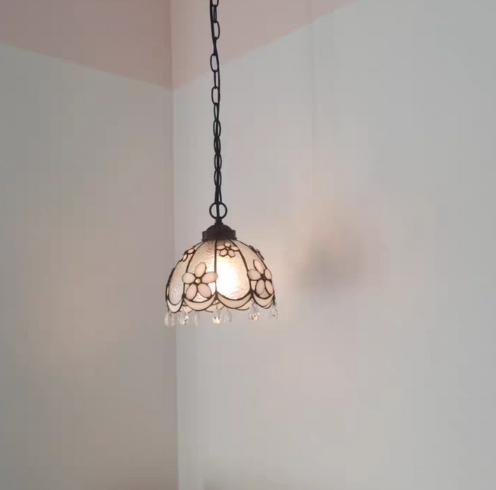 Tiffany Retro Ideas Colorful Glass Umbrella Shape Pendant Chandelier for Living Room/Entryway/Foyer/Hallway