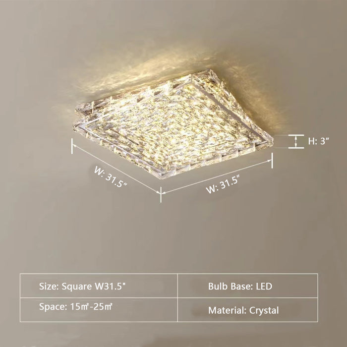 square: W31.5" chandelier,chandeliers,flush mount,ceiling,crystal,metal,extra large,large,big,huge,rectangle,square,luxury