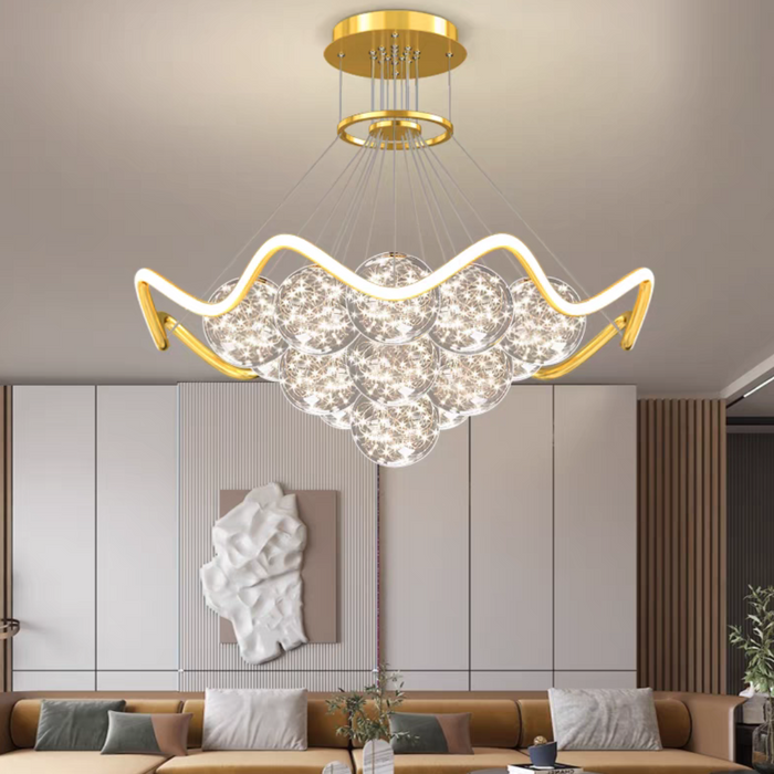chandelier,chandeliers,modern,nordic,romantic,star,glass,spurk,round,ring,hollow,dining table,big table