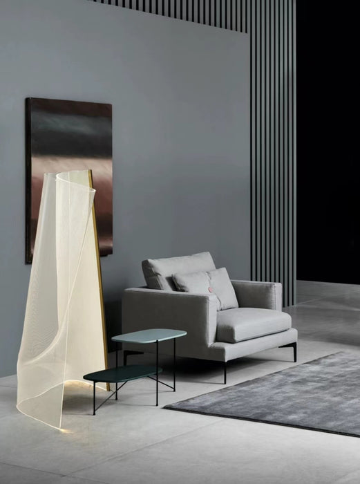 Luz de suelo moderna de acrílico abstracta de la lámpara de pie del papel de arte de 2023 tendencias para la sala de estar