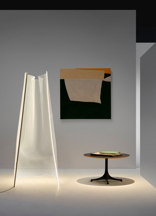 Luz de suelo moderna de acrílico abstracta de la lámpara de pie del papel de arte de 2023 tendencias para la sala de estar