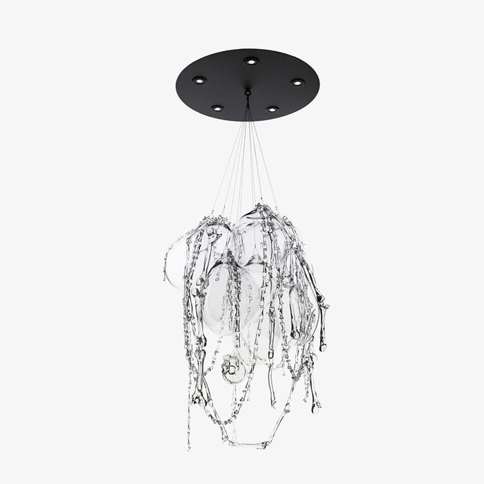 Lámpara de araña de cristal Avant posmoderna de estilo diseñador para sala de estar/escaleras/sala de techo alto