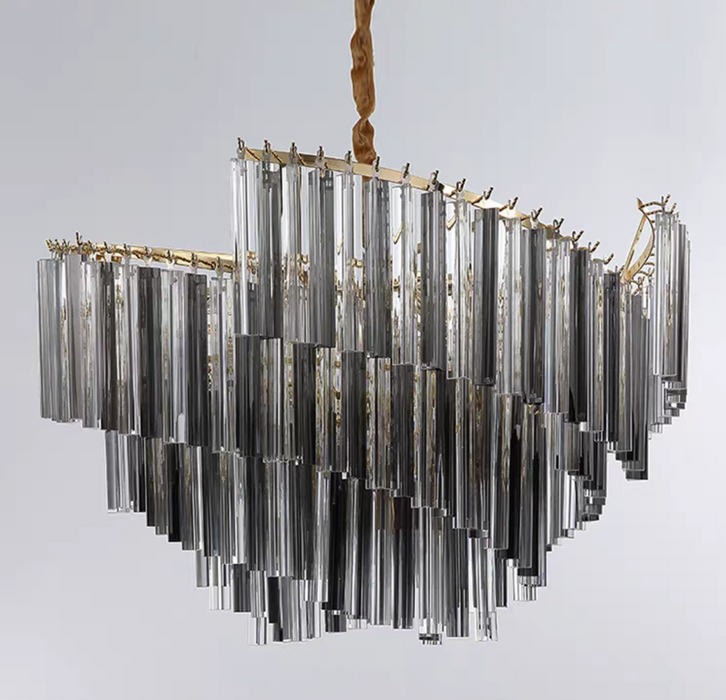 Lámpara colgante de cristal con gradas en espiral de arte moderno grande para sala de estar/comedor/entrada