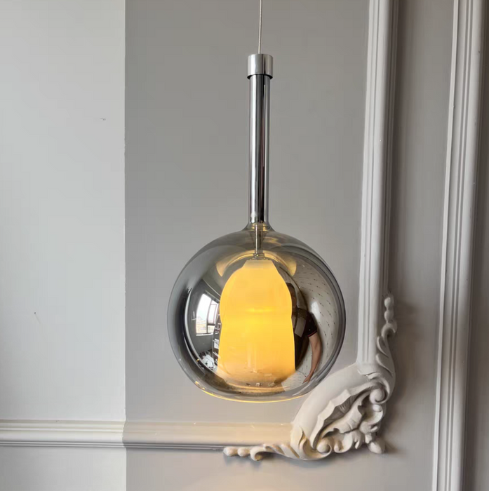 Lámpara de araña larga con combinación de vidrio de burbujas nórdicas para sala de estar/mesita de noche/comedor/escaleras