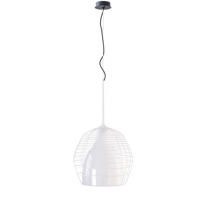 Lámpara colgante moderna y minimalista con rejilla metálica para mesa de comedor, isla de cocina y mesita de noche
