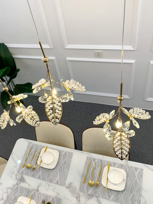 Oversize Modern Art Crystal Flower Pendant Chandelier for Dining Room/Kitchen Island/Bar/Stairs