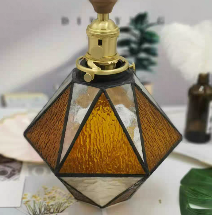 Lámpara colgante de cristal colorida de estilo vintage Tiffany para comedor/bar/mesita de noche