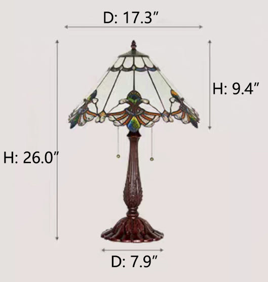 D17.3"*H26.0" lamp,lamps,colorful glass,gree,red,bedside table,coffee table,bar,tea table,living room,vintage,retro,tiffany,tiffany style