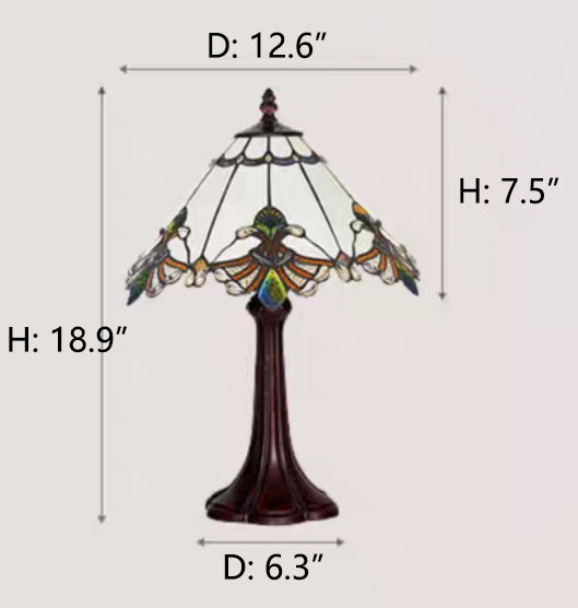 D12.6"*H18.9" lamp,lamps,colorful glass,gree,red,bedside table,coffee table,bar,tea table,living room,vintage,retro,tiffany,tiffany style