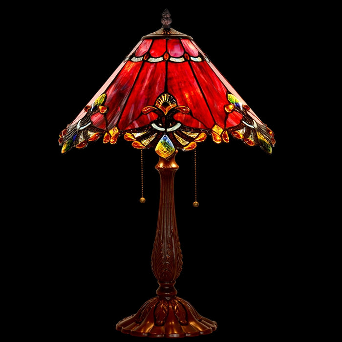 Lampada in vetro a ombrello multicolore in stile vintage Tiffany per comodino/tavolino
