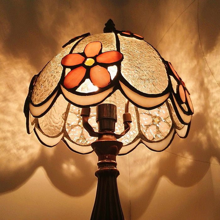 Tiffany Retro Ideas Art Flowers Glass Lamp for Bedside/Coffee Table/Study Room