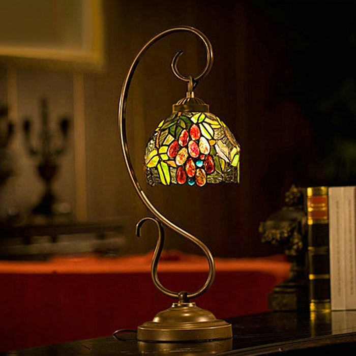 Lámpara de mesa de cristal estereoscópica retro Tiffany para mesita de noche/mesa de centro