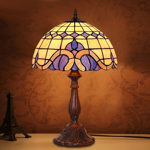Lámparas de mesa de vidrieras estilo vintage americano Tiffany para mesita de noche/sala de estar/bar