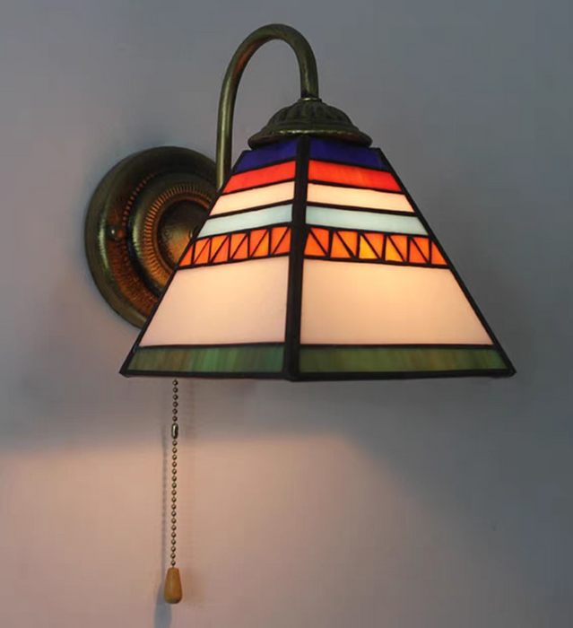 Lámparas de pared de vidrieras retro Tiffany para pasillo/sala de estar/vestíbulo/dormitorio
