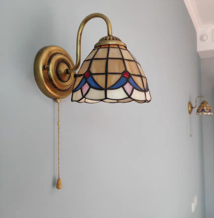 Lámparas de pared de vidrieras retro Tiffany para pasillo/sala de estar/vestíbulo/dormitorio